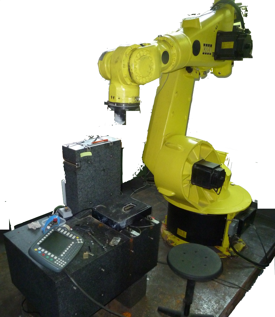 Robotic arm preclinical test setup used to evaluate implant behaviour